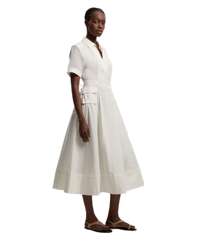Women's Utility Short Sleeve Organdie Midi Dress