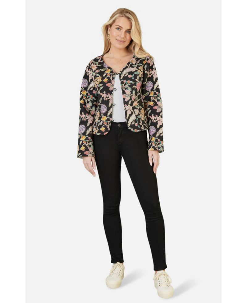 Women's Floral Reversible Cotton Quilted Jacket