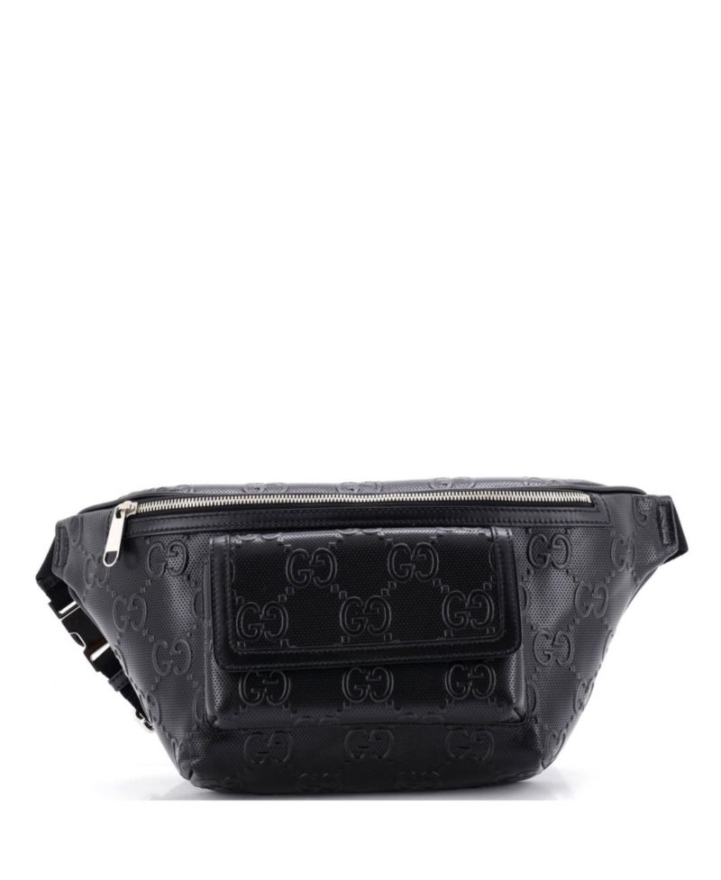 Front Pocket Belt Bag GG Embossed Perforated Leather