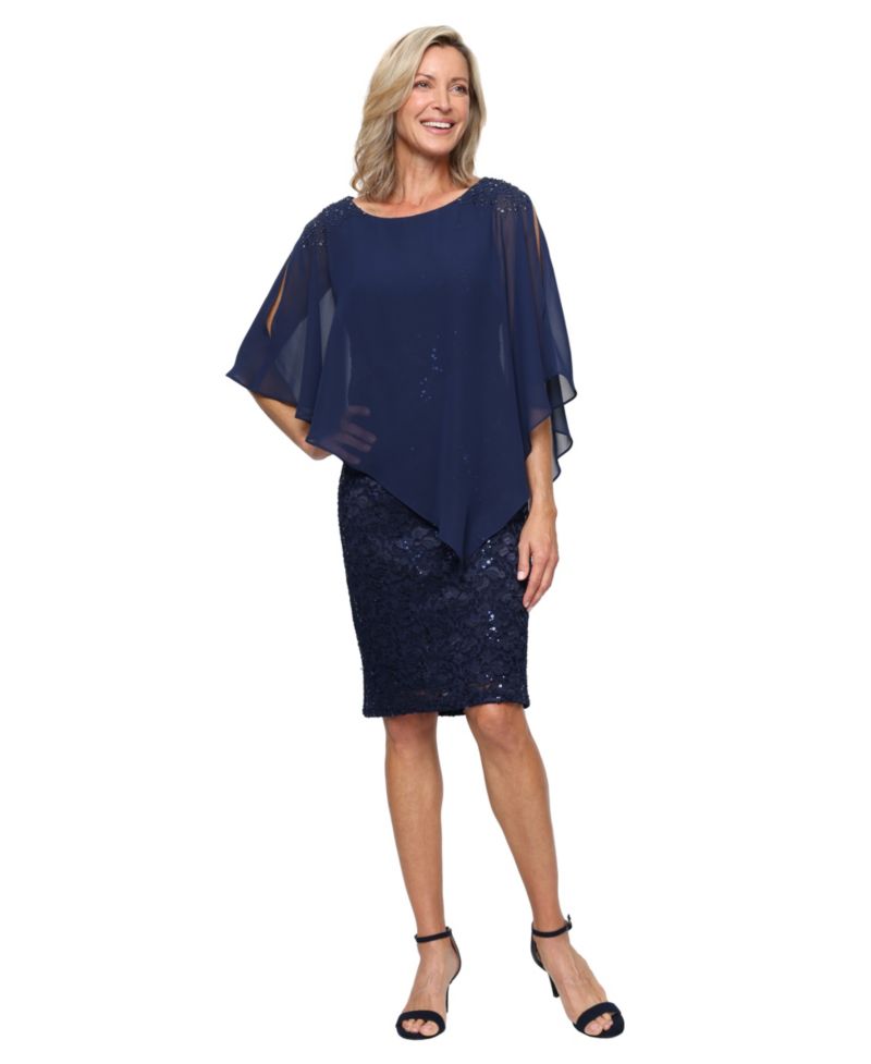 Women's Short Stretch Lace Sheath Dress