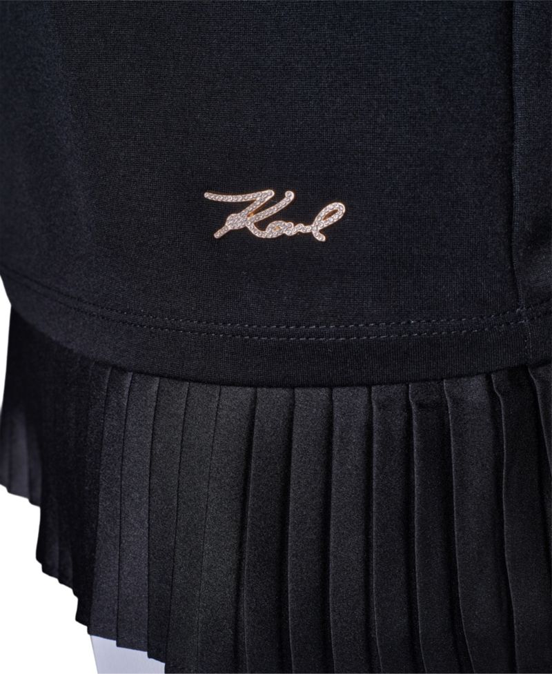 Women's Crewneck Short-Sleeve Pleated-Hem Blouse