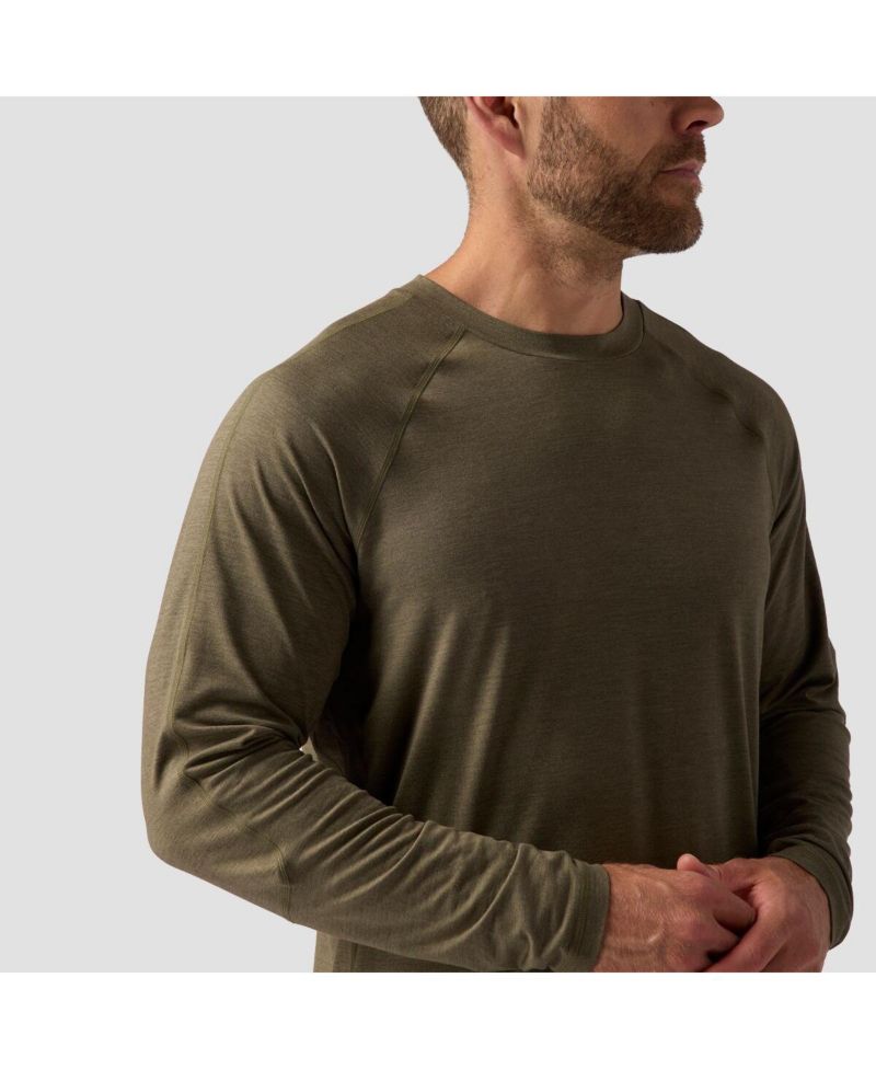 Men's Destination Long-Sleeve Crew Top Performance Shirts Long Sleeve