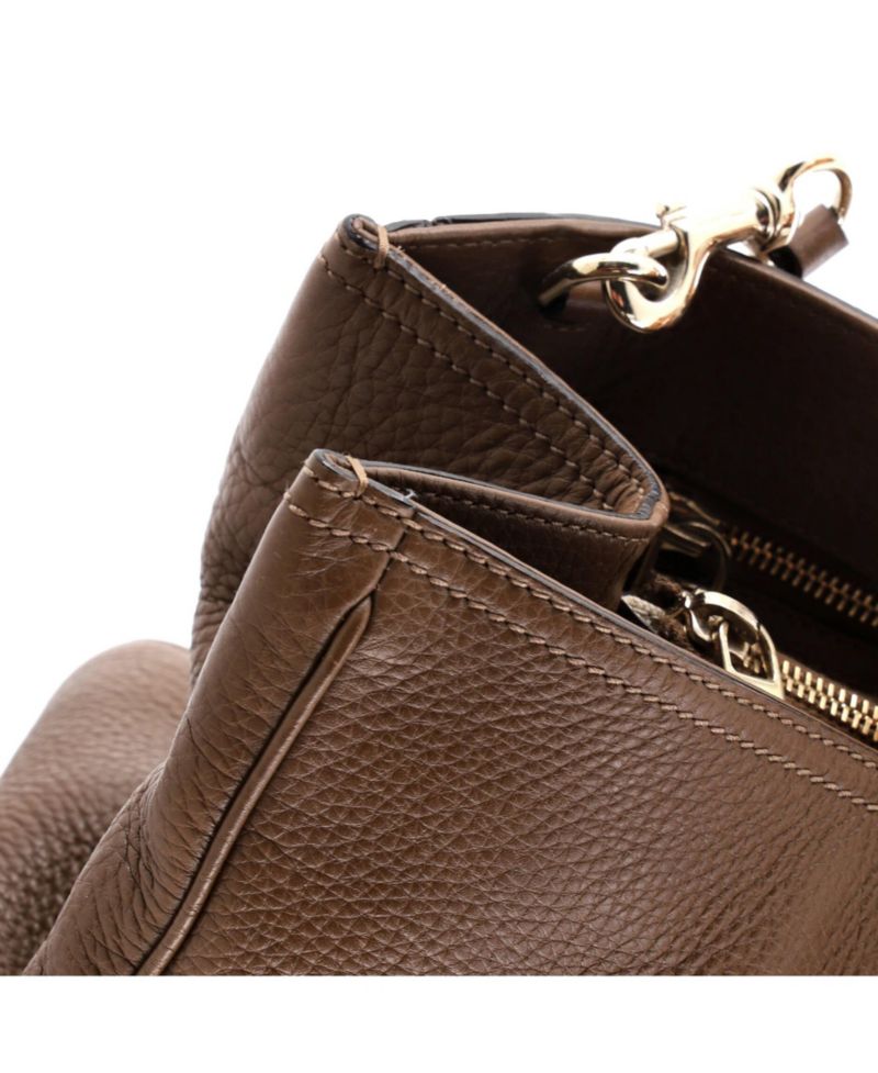 Large Bamboo Shopper Tote Leather