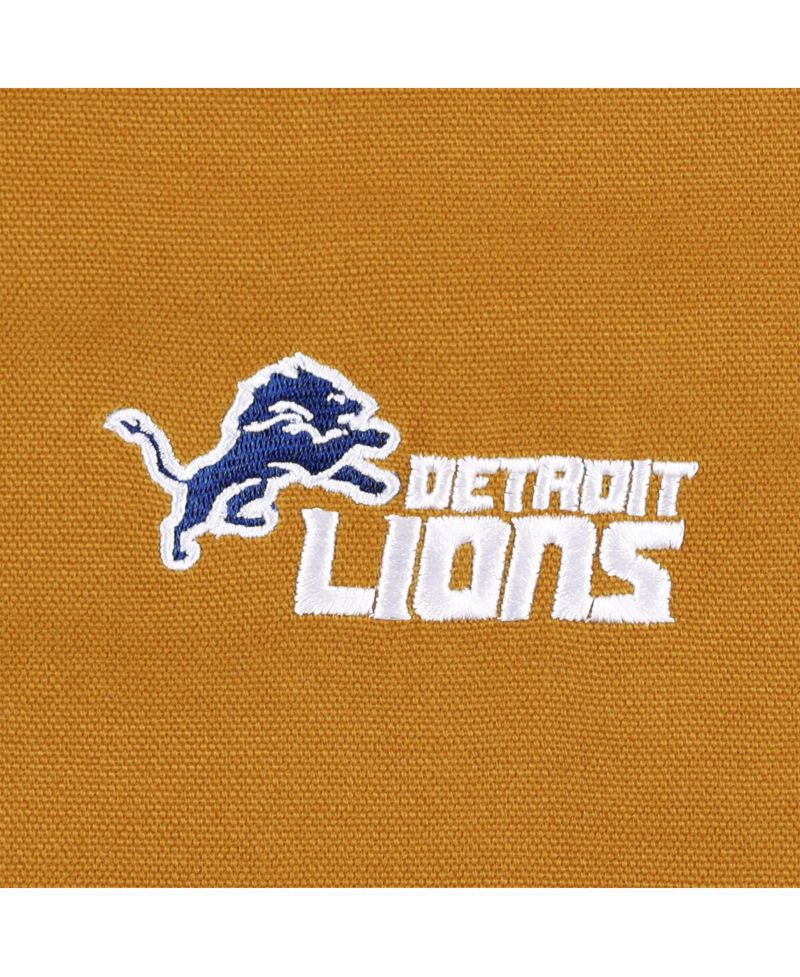 Men's Tan Detroit Lions Big & Tall Dakota Canvas Hoodie Full-Zip Jacket