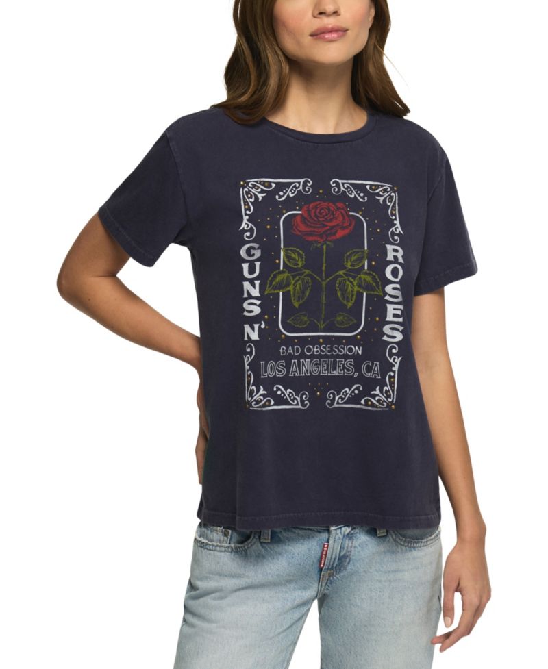 Women's Guns N Roses Graphic Boyfriend Retro T-Shirt