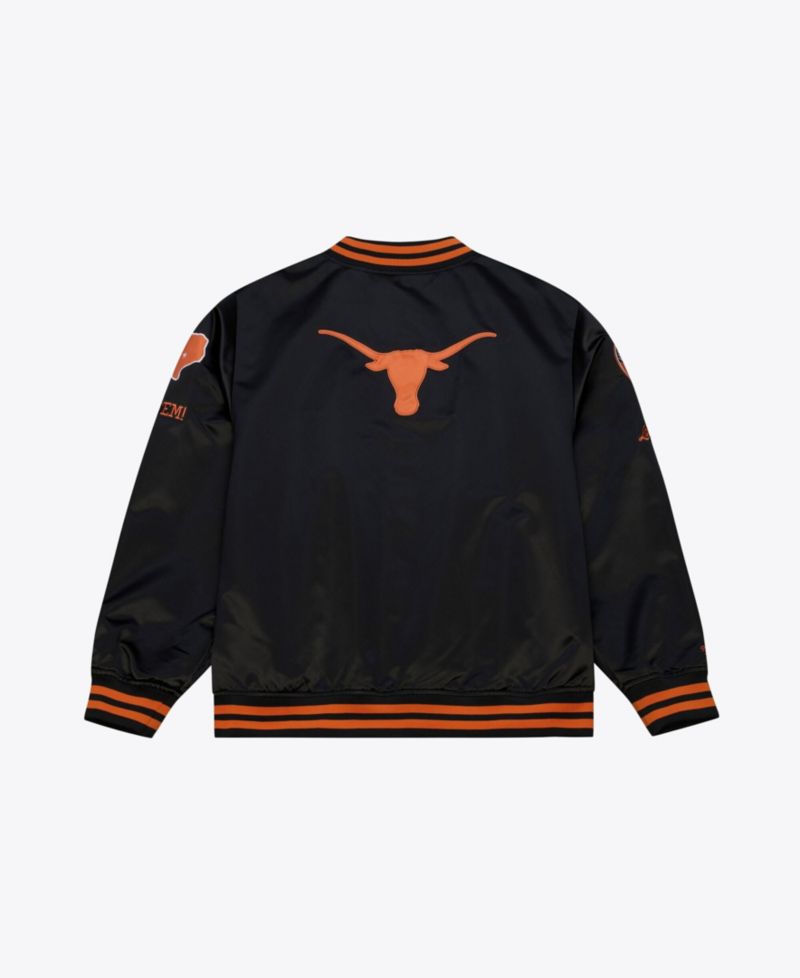 Men's Black Texas Longhorns Double Clutch Lightweight Satin Full-Snap Jacket
