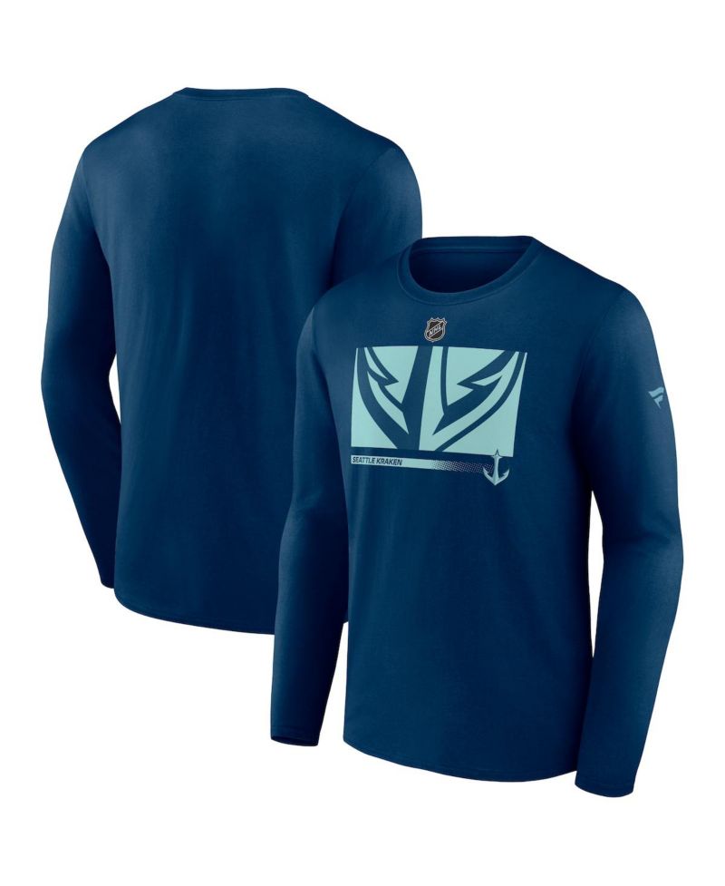 Men's Deep Sea Blue Seattle Kraken Authentic Pro Core Collection Secondary Long Sleeve T-Shirt