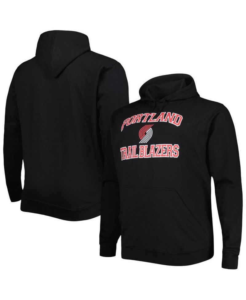 Men's Black Portland Trail Blazers Big and Tall Heart and Soul Pullover Hoodie