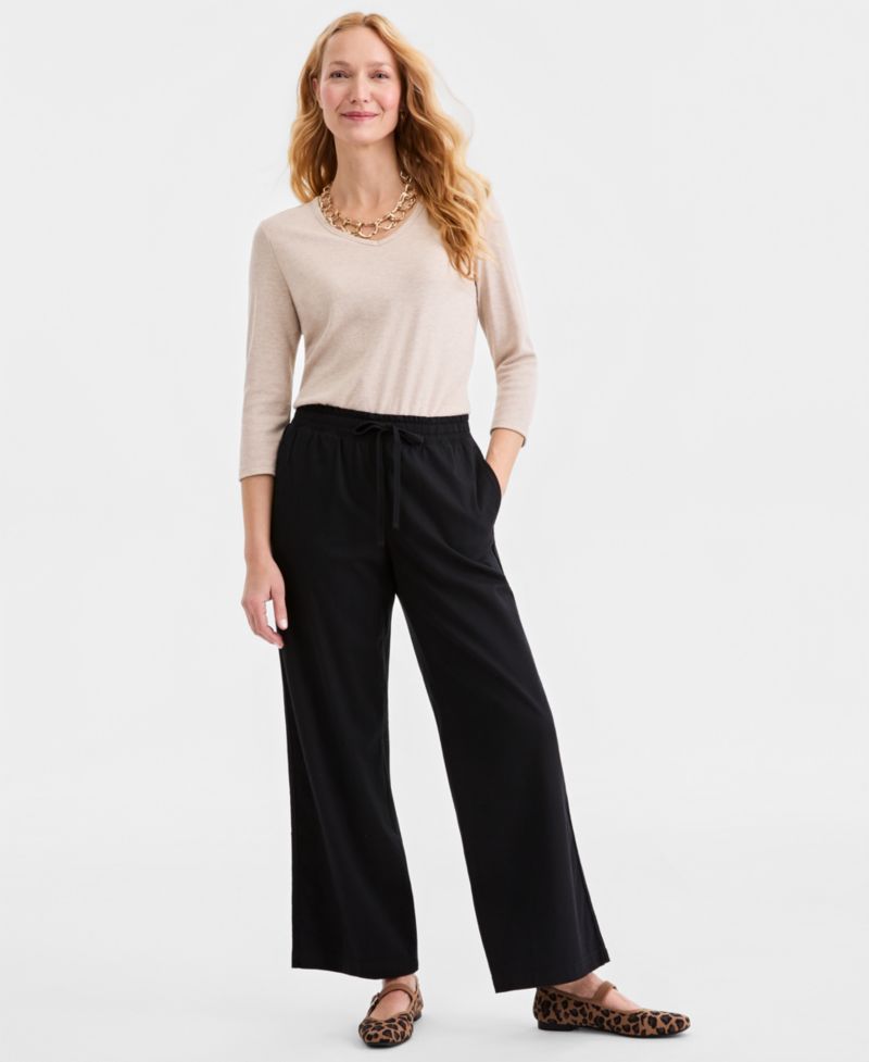 Women's Wide-Leg Pull-On Pants