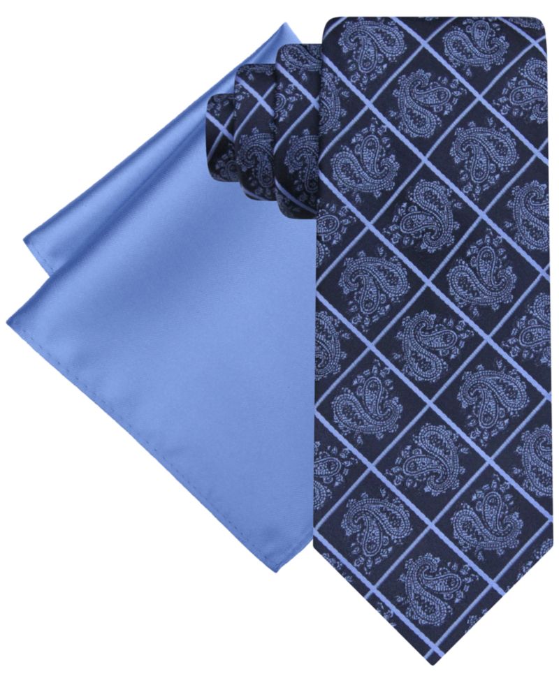 Men's Paisley Square Tie & Pocket Square Set
