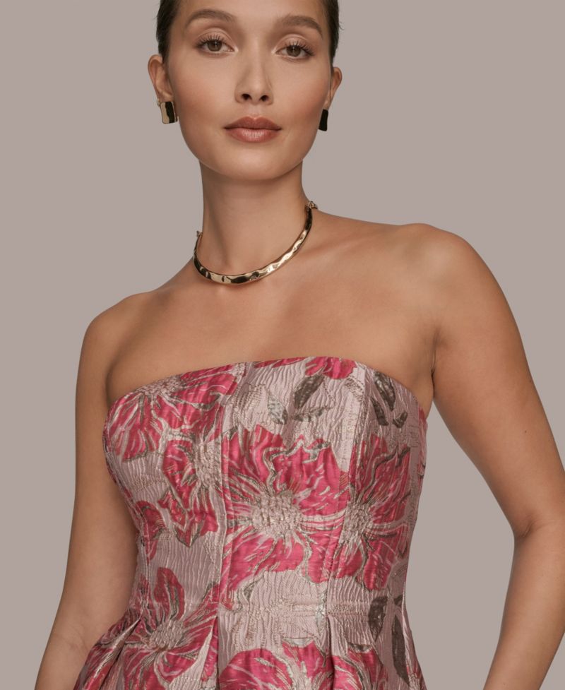 Women's Jacquard Strapless A-Line Dress