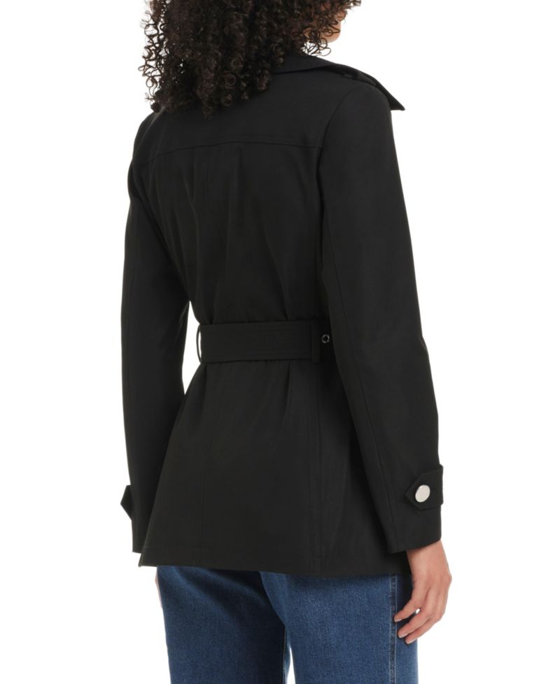 Women's Short Water-Resistant Double-Breasted Trench