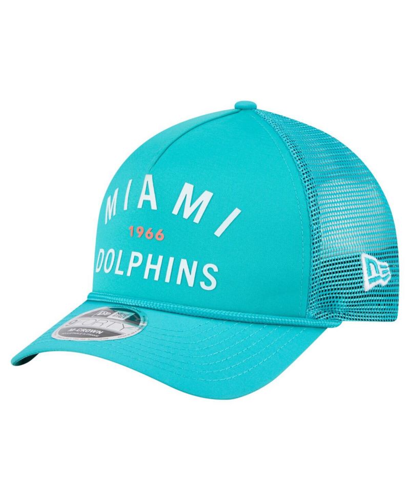 Men's Aqua Miami Dolphins Active Minimalist M-Crown A-Frame 9FORTY Adjustable Hat