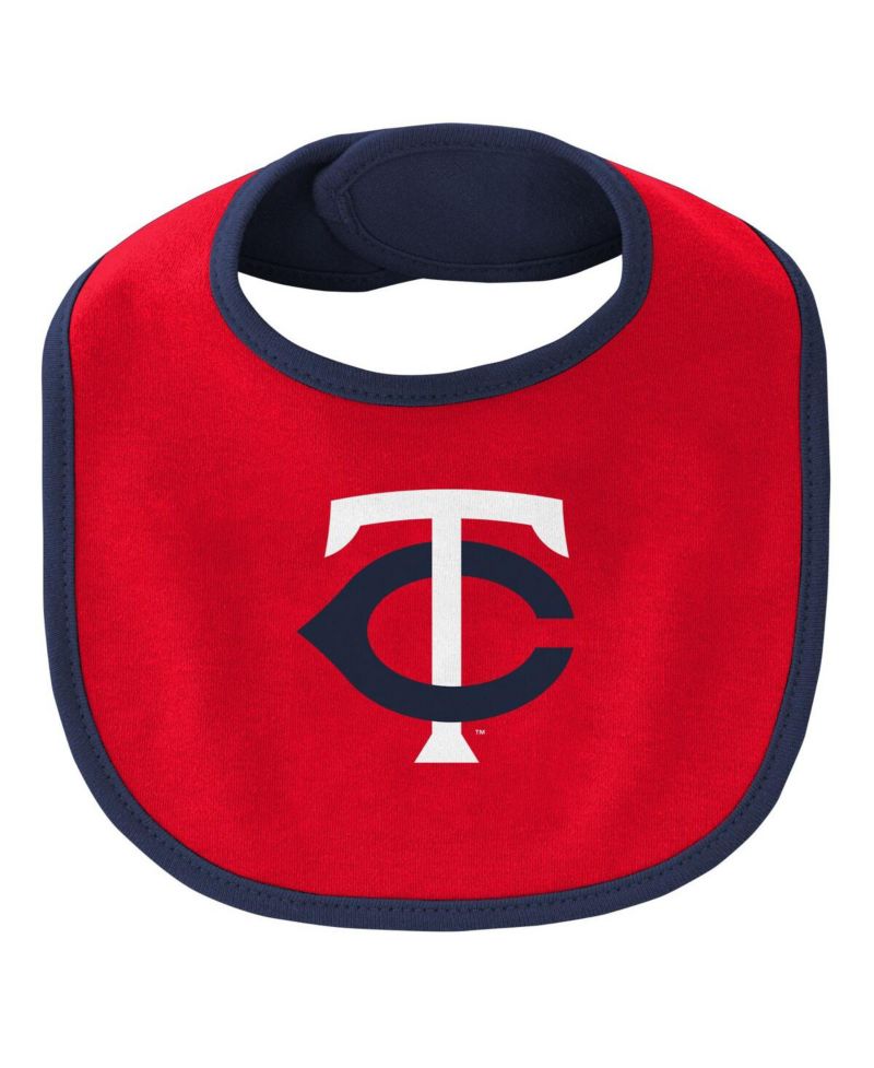 Baby Boys and Girls Navy, Red Minnesota Twins Little Champ Three-Pack Bodysuit Bib and Booties Set