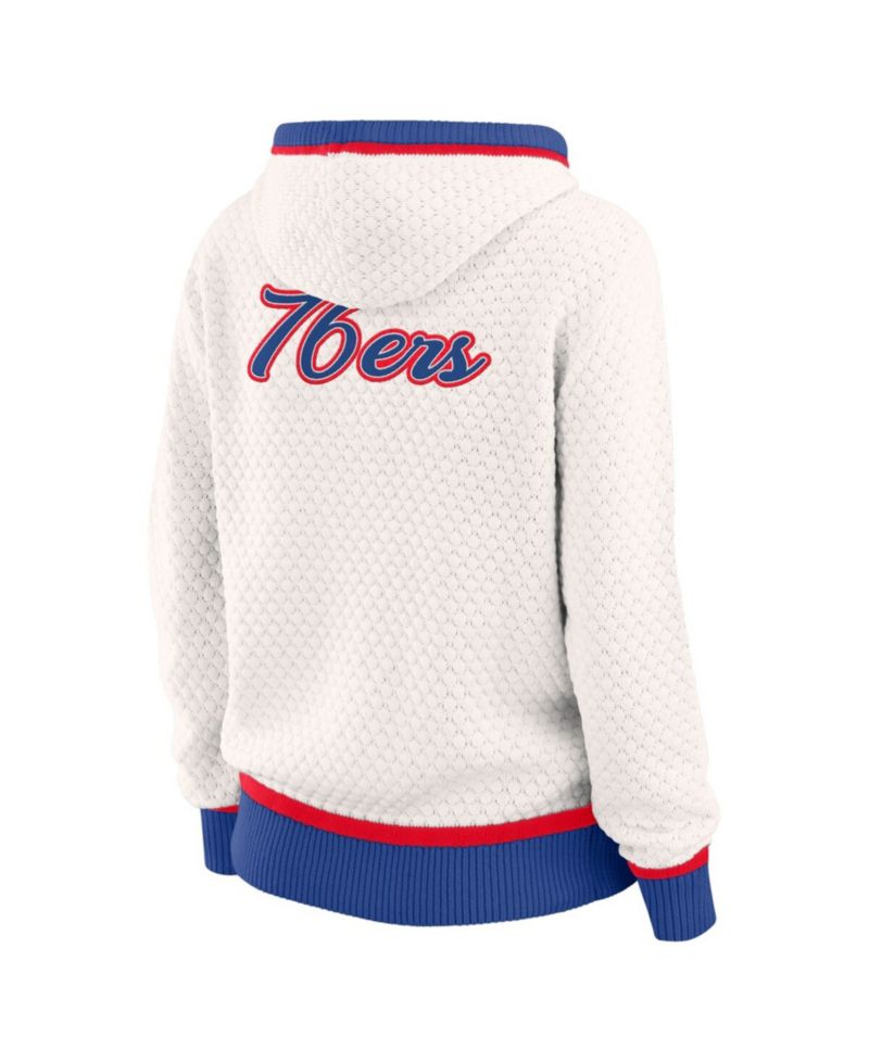 Women's Cream Philadelphia 76ers Plus Size Hoodie Sweater
