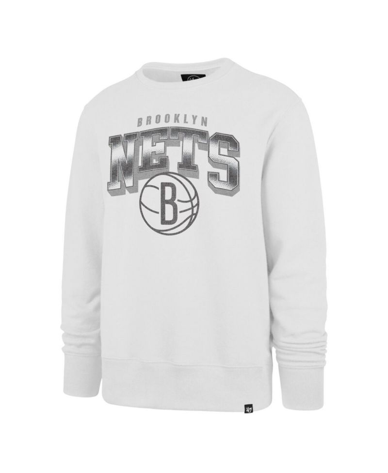 Men's White Brooklyn Nets Spotlight Headline Pullover Sweatshirt