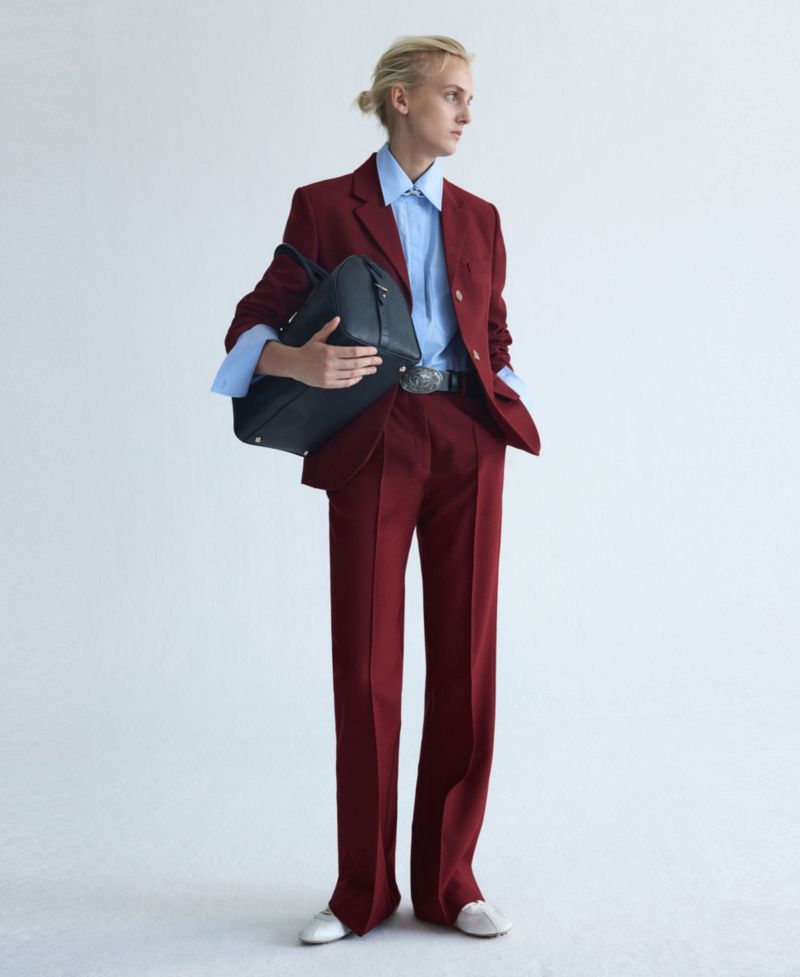 Women's Selection Wide-Leg Seam Detail Suit Pants