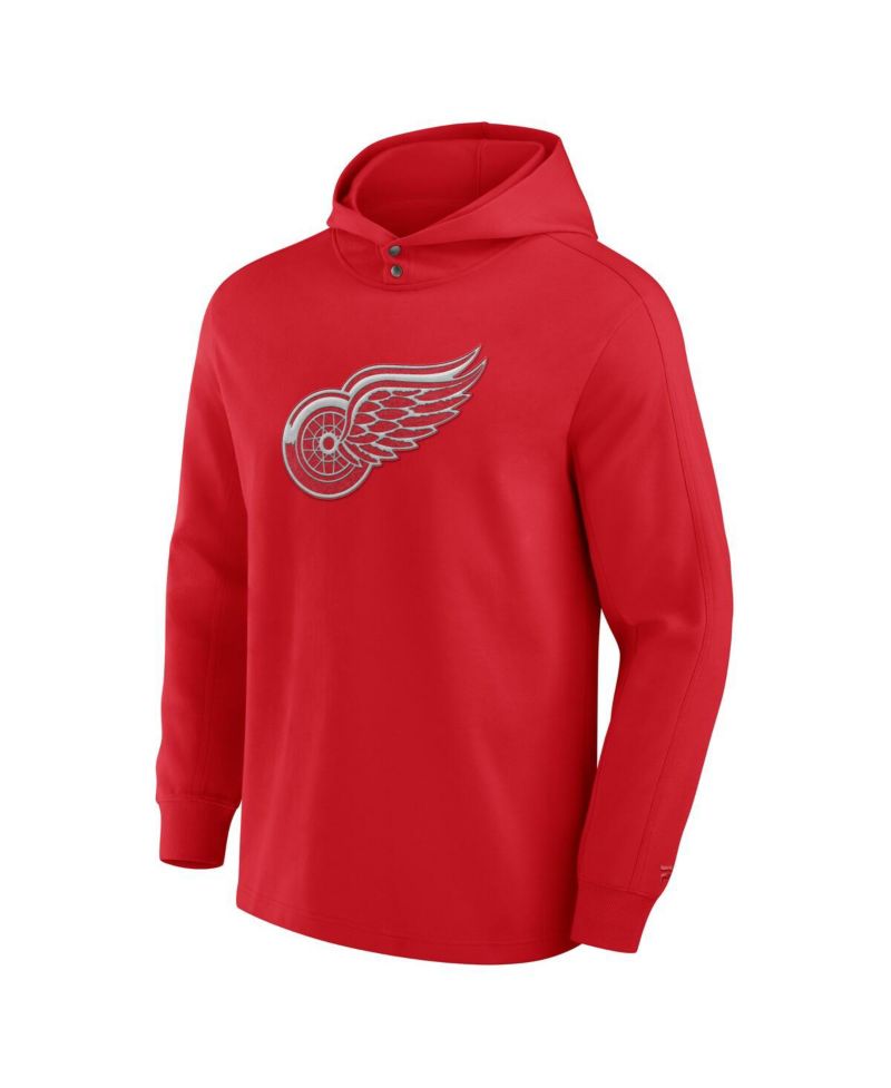 Men's Red Detroit Red Wings Elements Blaze Tri-Blend Long Sleeve Hoodie T-Shirt