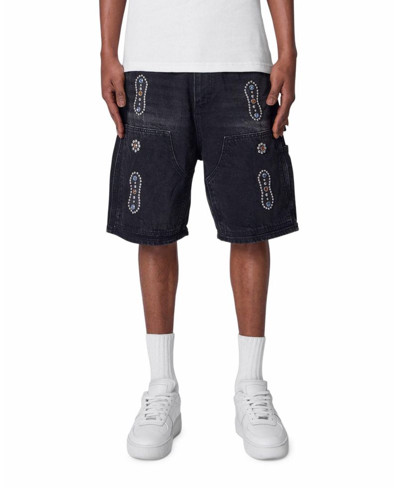 Men's Double Western Jewel Denim Shorts