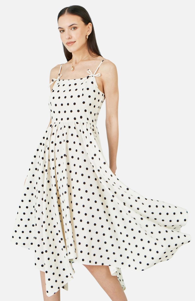 Women's Square Neck Hankerchief Hem Dress