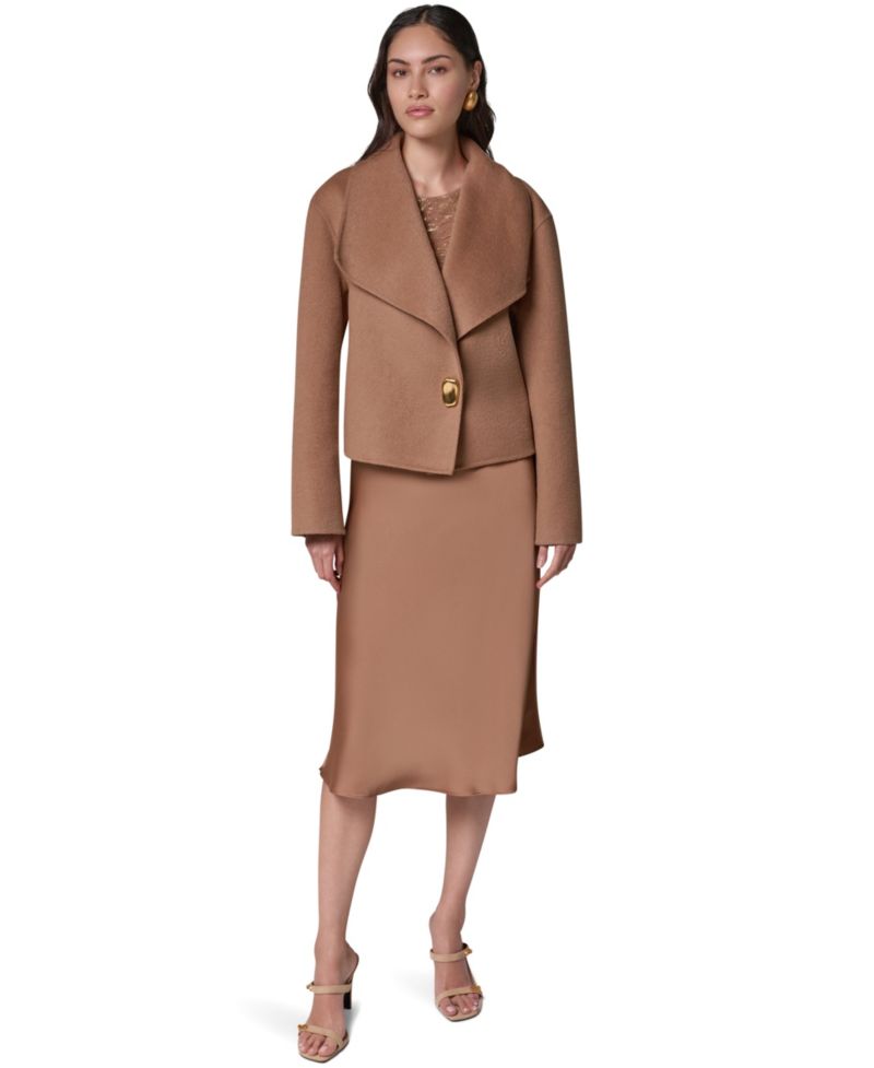 Women's Wrap Short Jacket with Hardware Closure