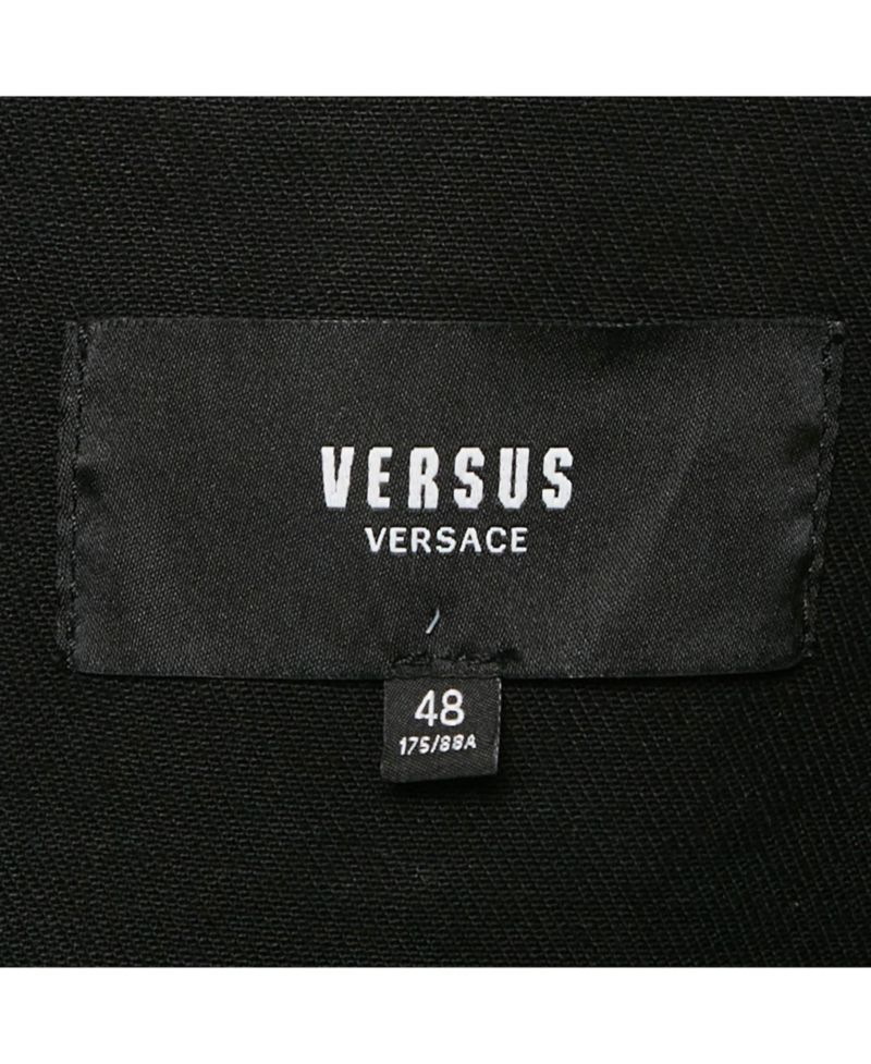 Women's Pre-Owned Versus Versace Black Distressed Denim Button Detail Jacket