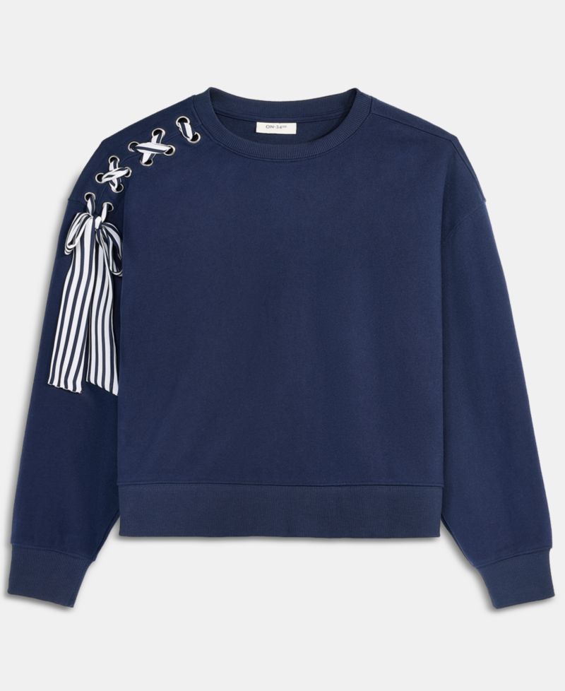 Women's Lace-Up Shoulder Sweatshirt