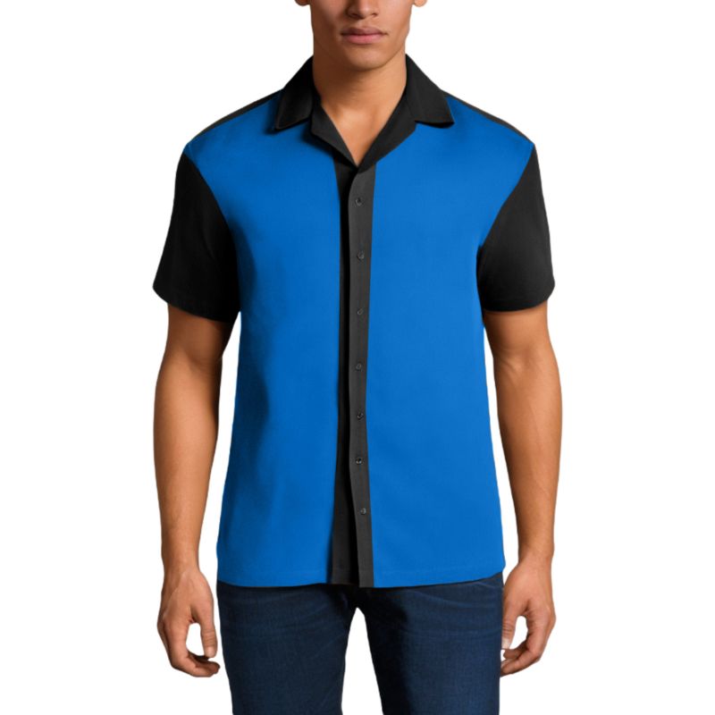 Big & Tall Short-Sleeve Colorblock Rayon Shirt