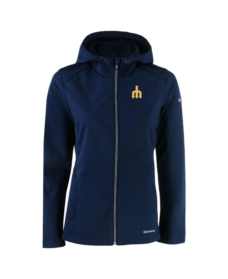 Women's Navy Seattle Mariners Evoke Eco Softshell Full-Zip Jacket