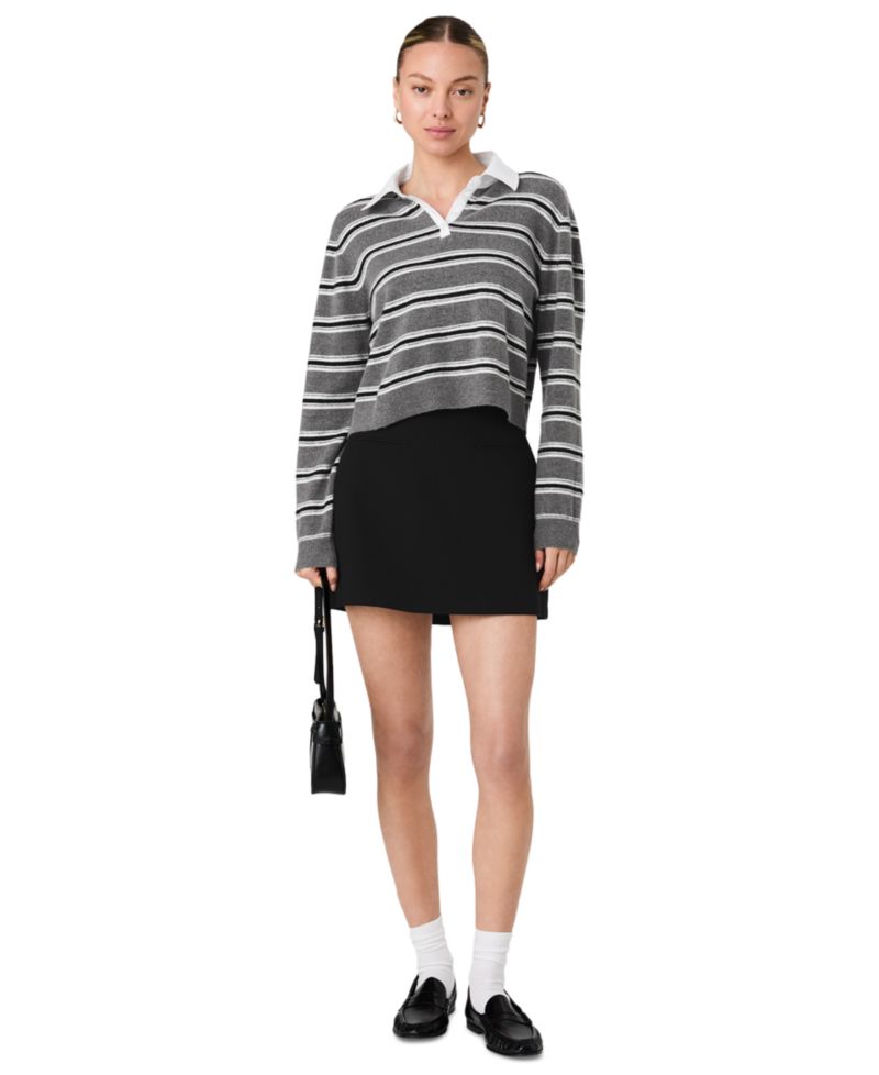 Women's Yulia Knit Campus Oversized Cropped Stripe Sweater