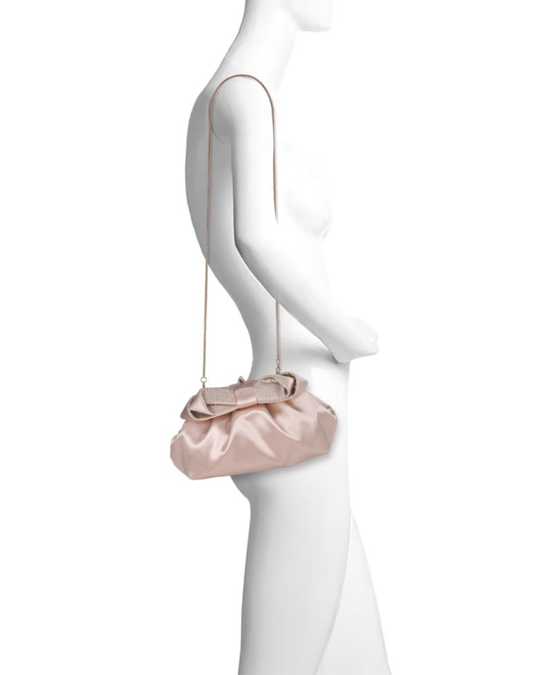 Woman's Posey Satin Bow Pouch Clutch