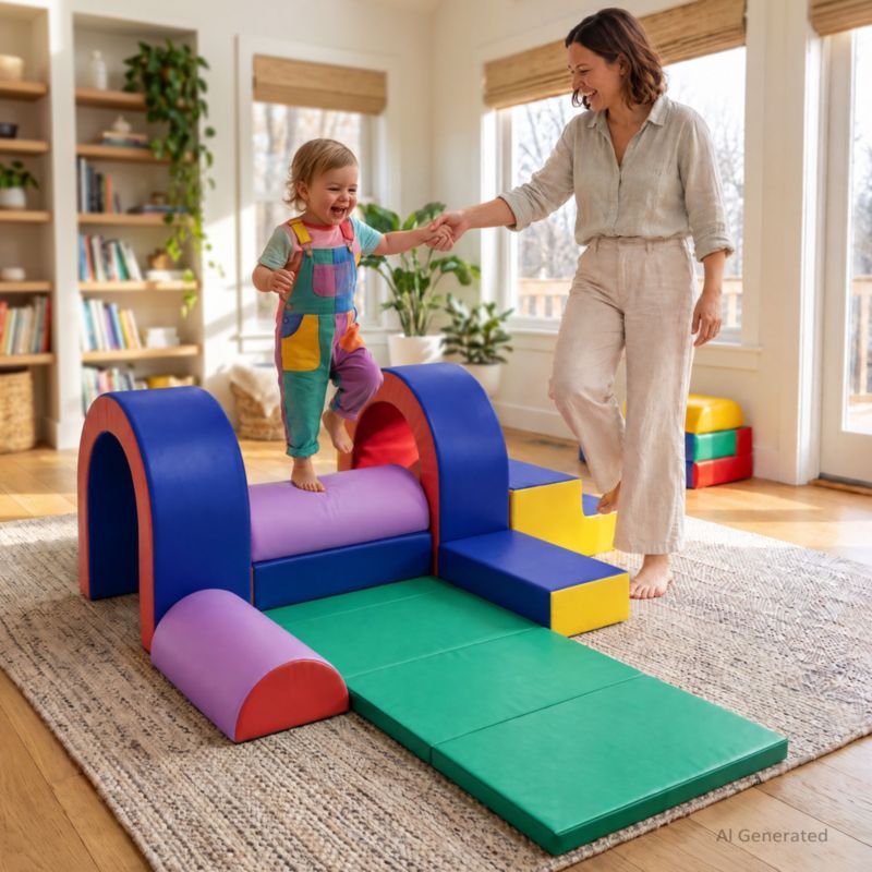 10-Piece Climb and Crawl Activity Play Set, Soft Foam Block for Climbing, Crawling and Sliding