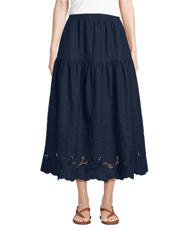 Women's Voile Eyelet Maxi Skirt
