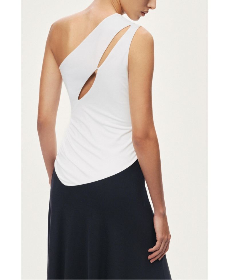 Women's One-Shoulder Contrast Maxi Dress