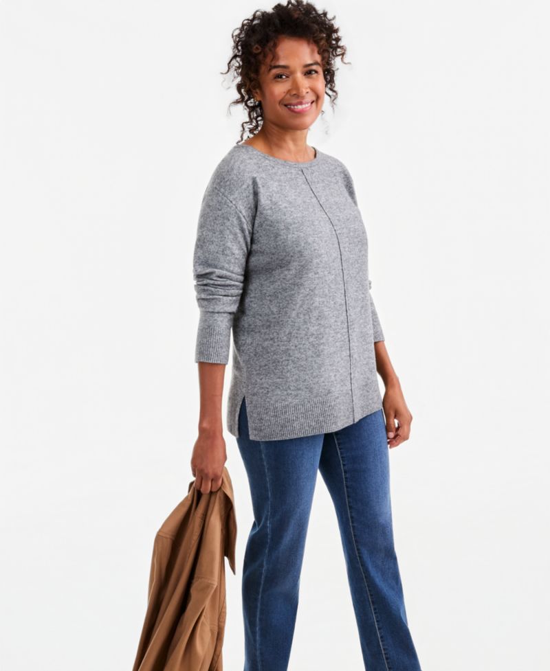 Plus Luxsoft Seamfront Boatneck Tunic Sweater