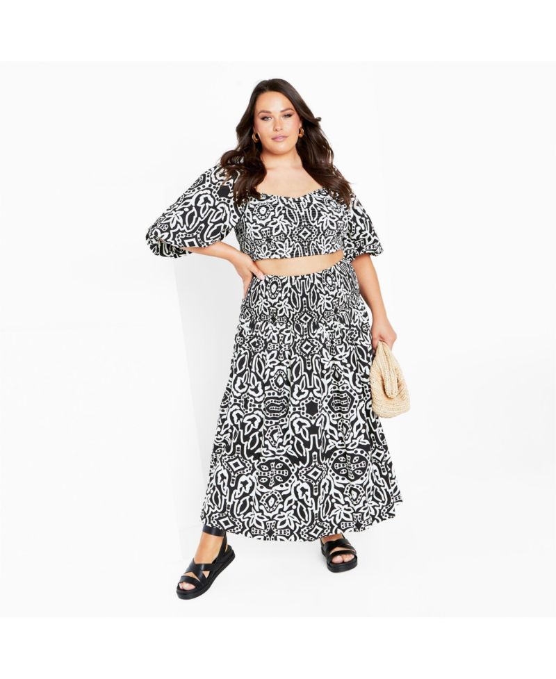 Plus Size Amari Puff Sleeve Fitted Top