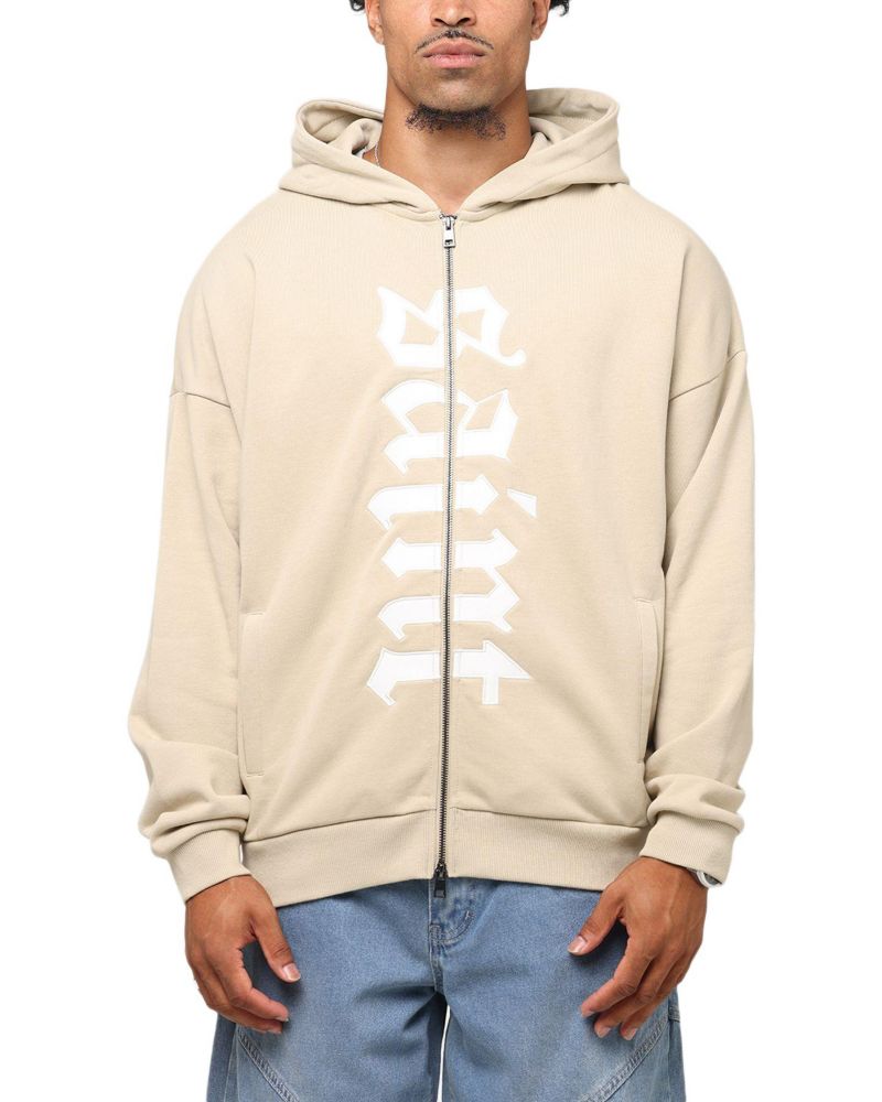 Men's Gothic Distressed Zip Hoodie