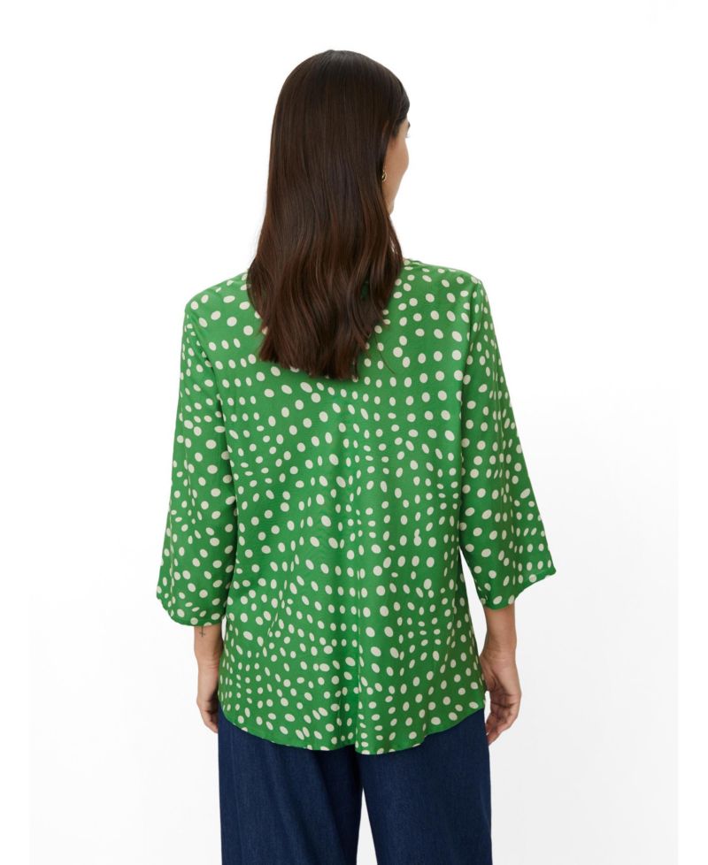 Women's MaKatacia V-Neck 3/4-Sleeve Polka-Dot Blouse