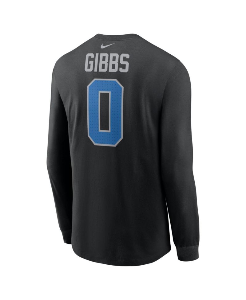 Men's Detroit Lions Jahmyr Gibbs Long-Sleeve Crewneck Graphic T-Shirt