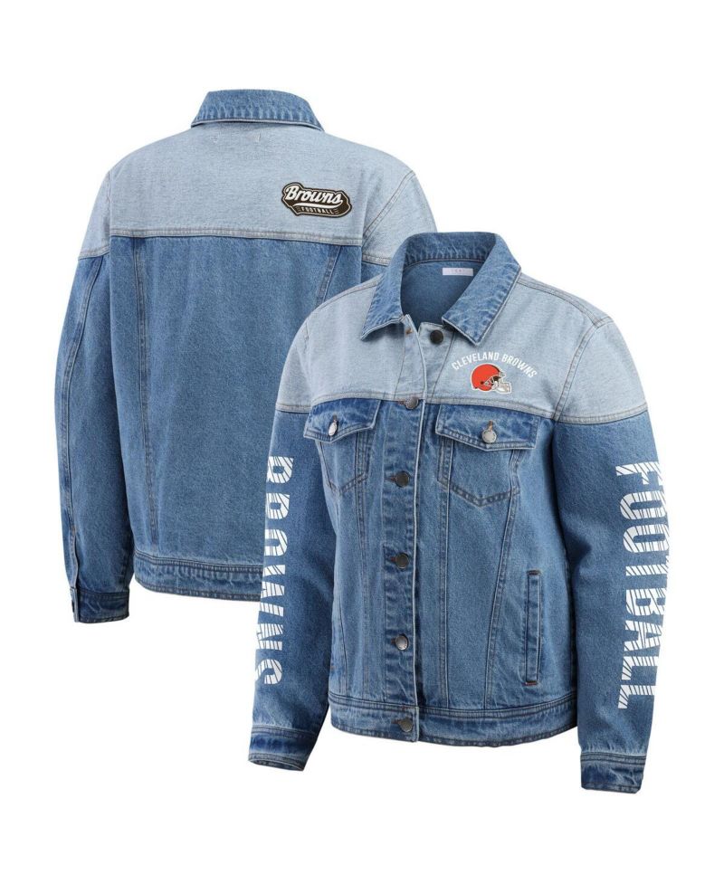 Women's Cleveland Browns Full-Button Denim Jacket