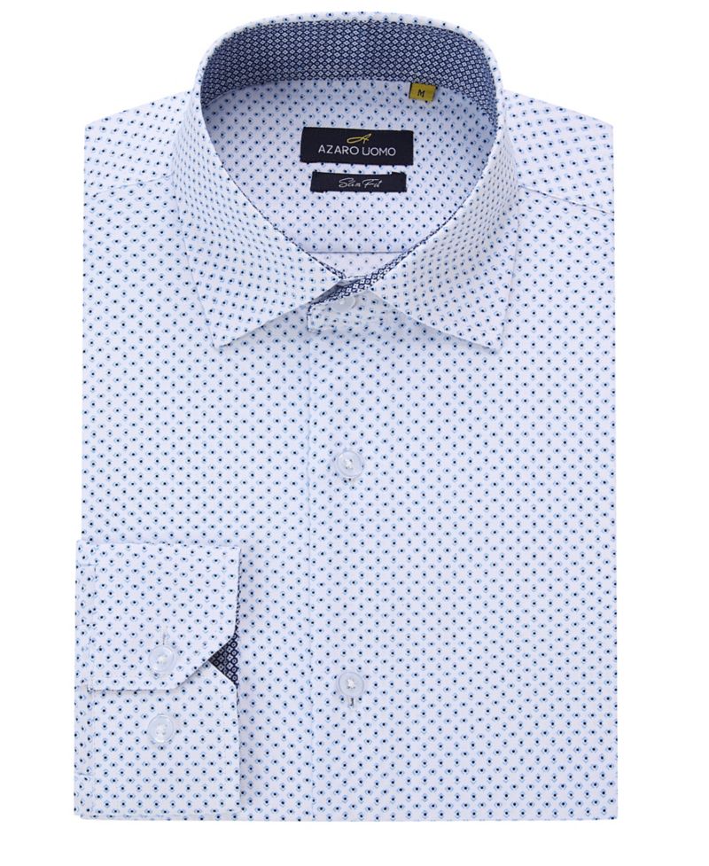Men's Business Geometric Long Sleeve Button Down Shirt