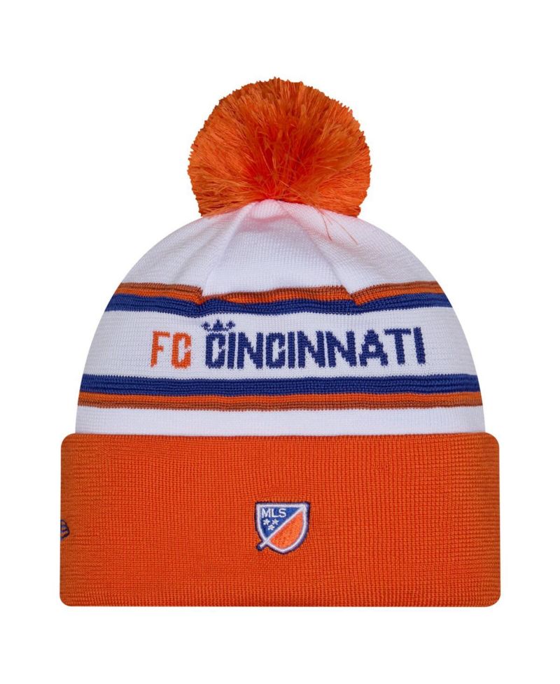 Men's White FC Cincinnati 2026 Jersey Hook Cuffed Knit Hat with Pom