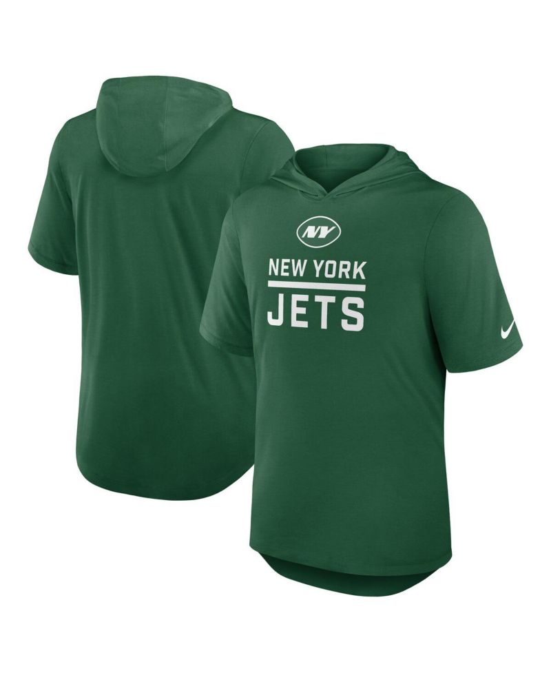 Men's Green New York Jets Lockup Tri-Blend Hoodie T-Shirt