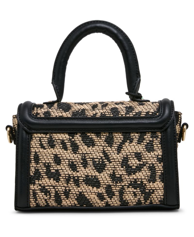 Davinas Straw Mini Top Handle Satchel Handbag