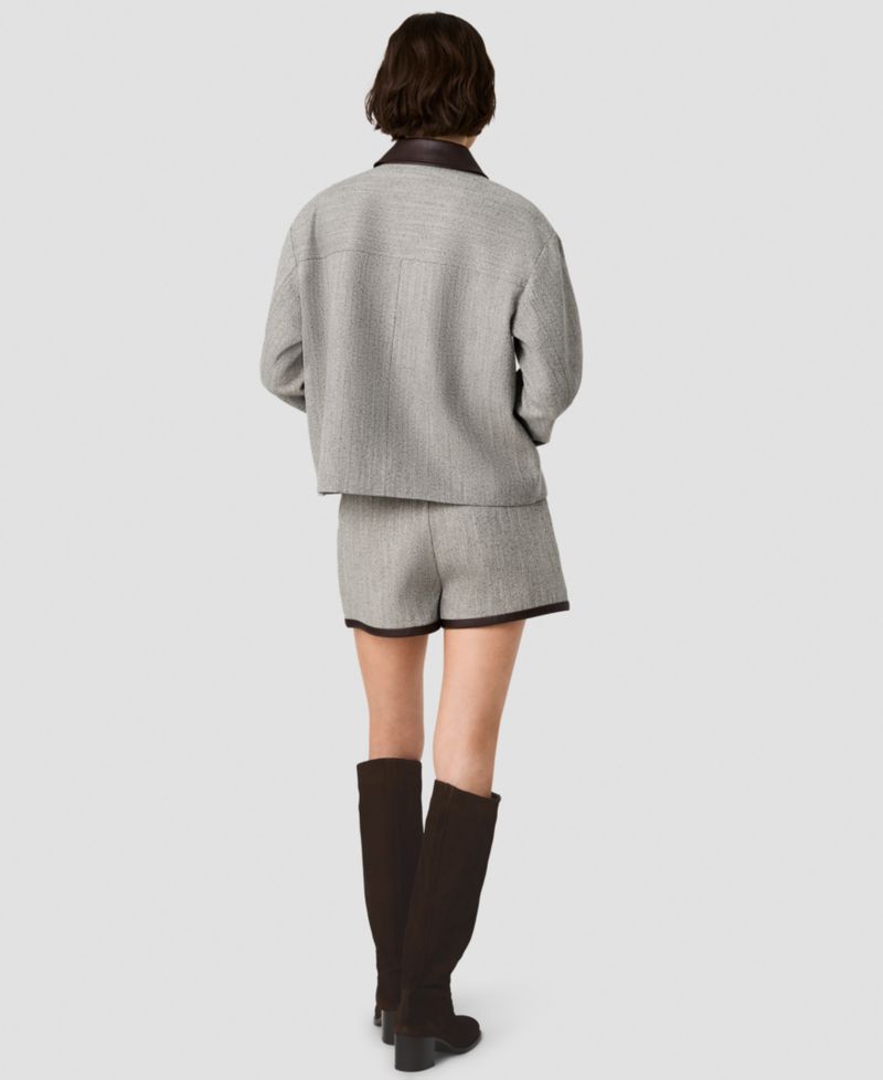 Women's Speckled Herringbone Cropped Jacket
