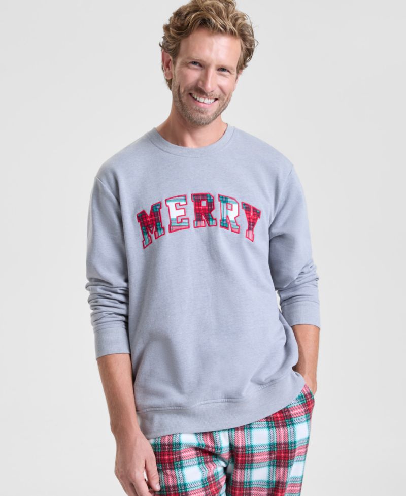 Men's Merry Plaid Appliqu&eacute; Sweatshirt