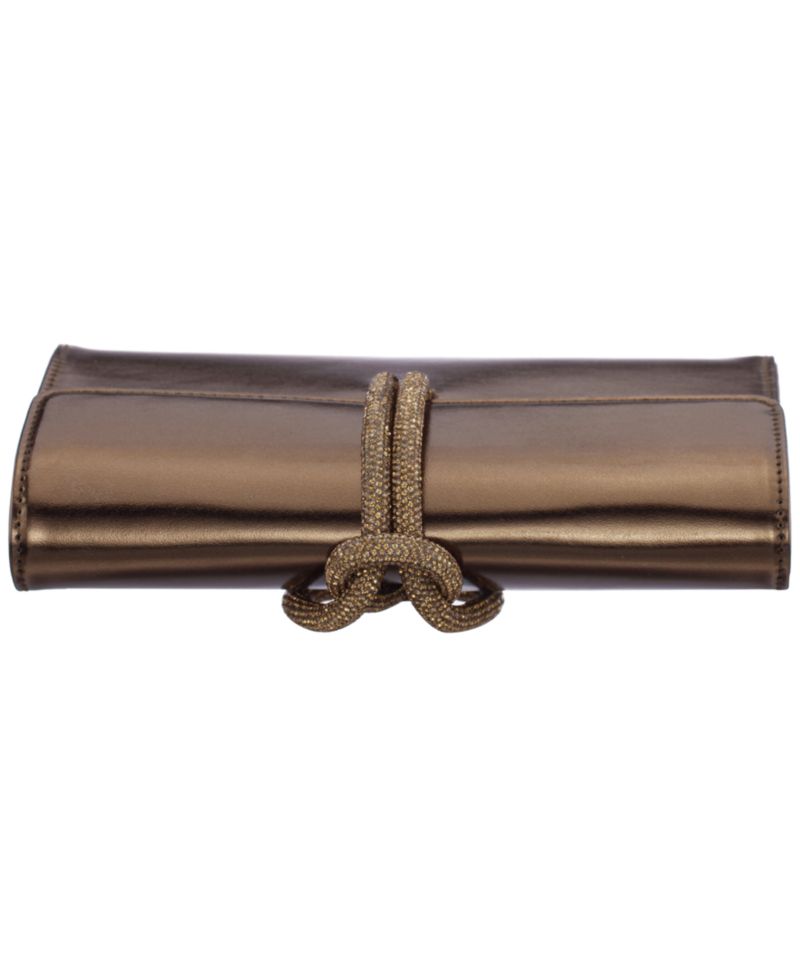 Kaylee Crystal Cord Handle Flap Small Clutch Handbag