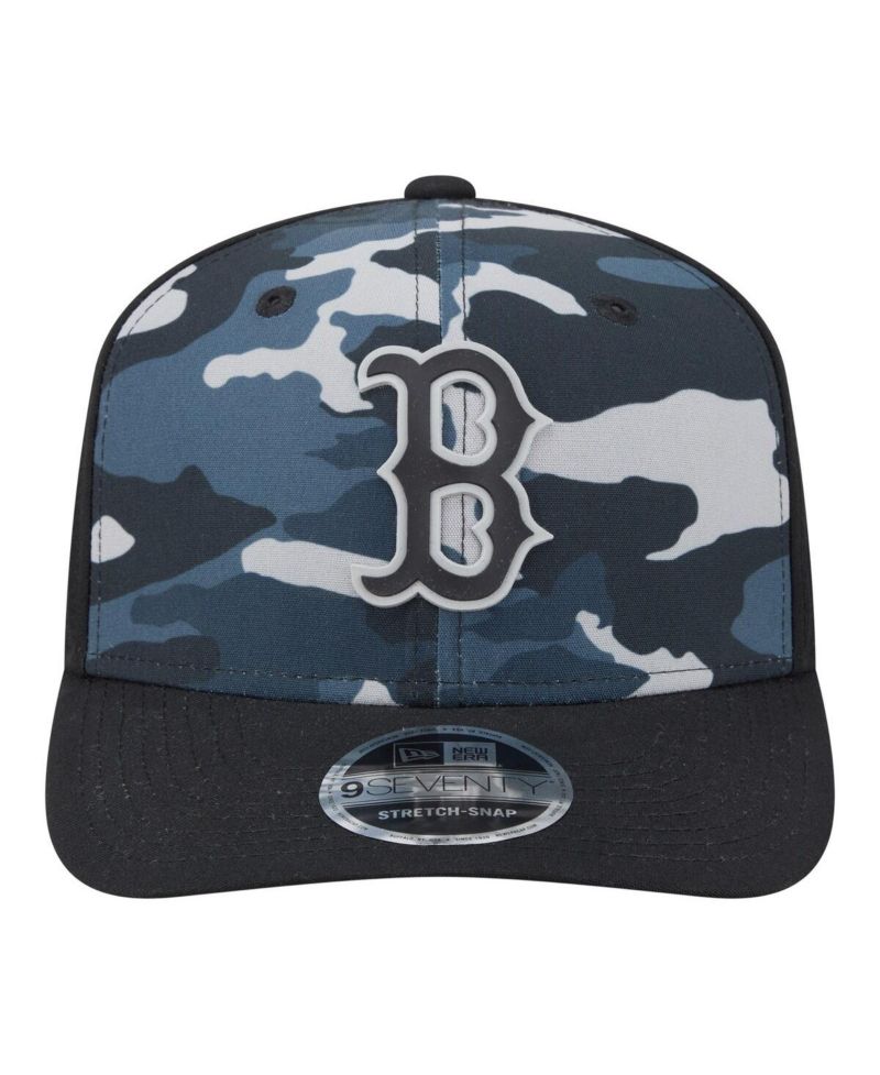 Men's Black Boston Red Sox Tonal Camo 9SEVENTY Stretch-Snap Hat