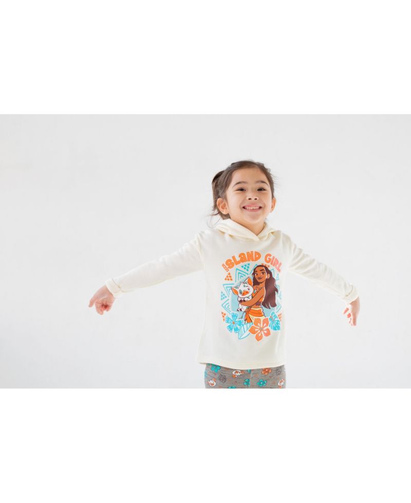 Toddler Girls Moana Pullover Hoodie and Leggings Outfit Set to Big Kid