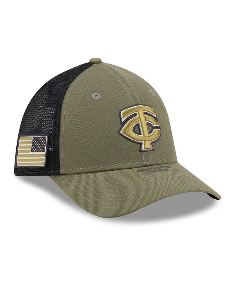 Men's Olive Minnesota Twins 2026 Armed Forces Day 39THIRTY M-Crown Flex Hat